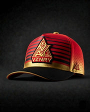 AI VZNRY Premium Performance Trucker Cap – Red & Gold